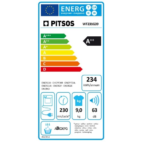 DRYER FREESTANDING 60CM  WT231G39 9KG A++